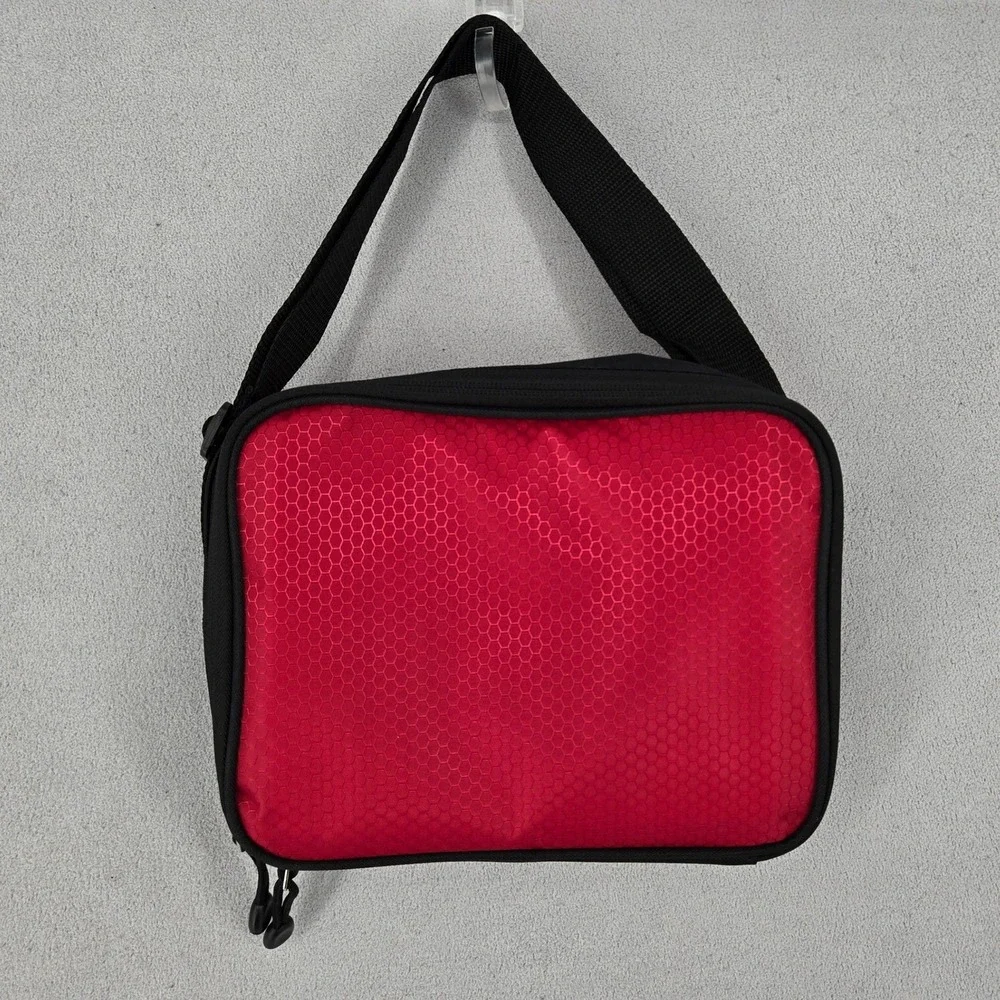Port Authority Red Black BG512 Insulated Lunch Cooler Bag Sporty Utility